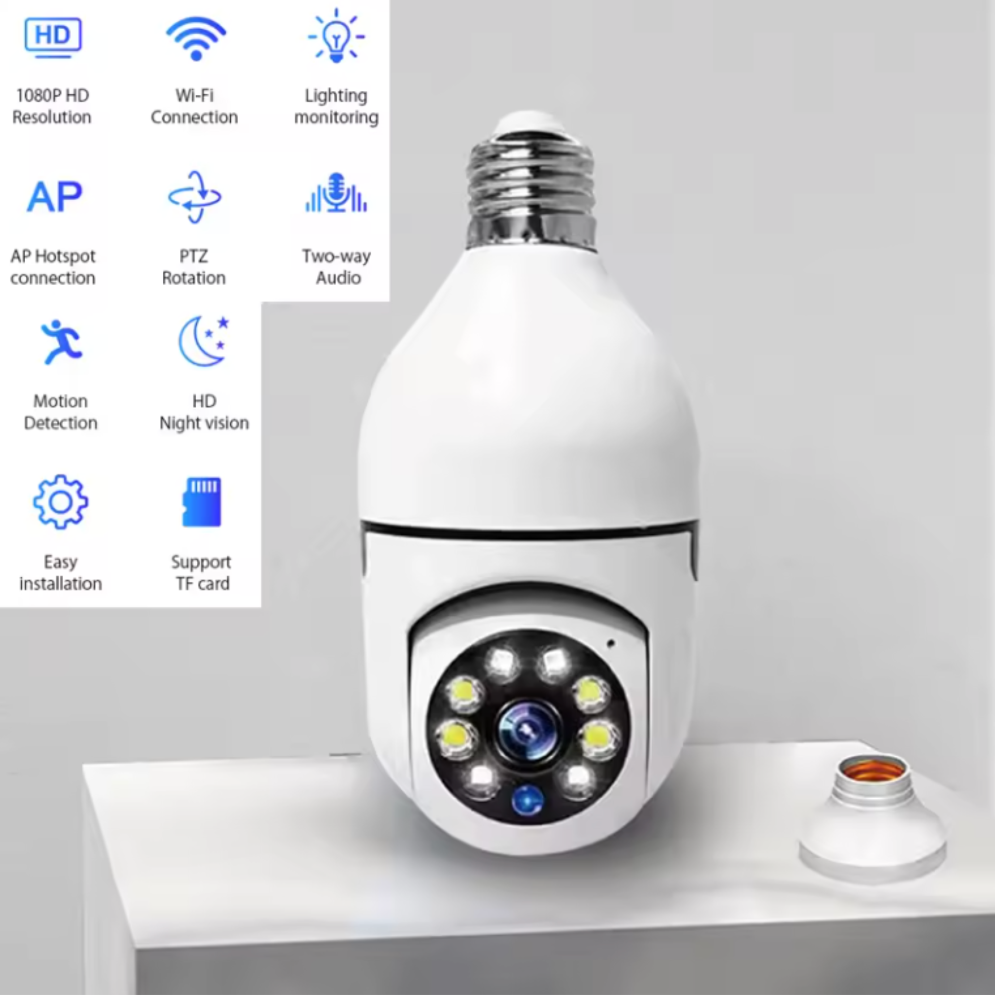 SecureBulb WiFi Security Camera (2 million pixels plus 64 memory)