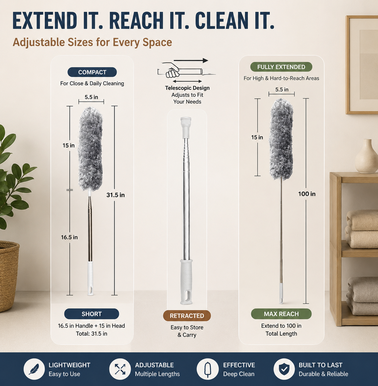 Retractable Feather Duster Retractable Feather Duster Dust Brush