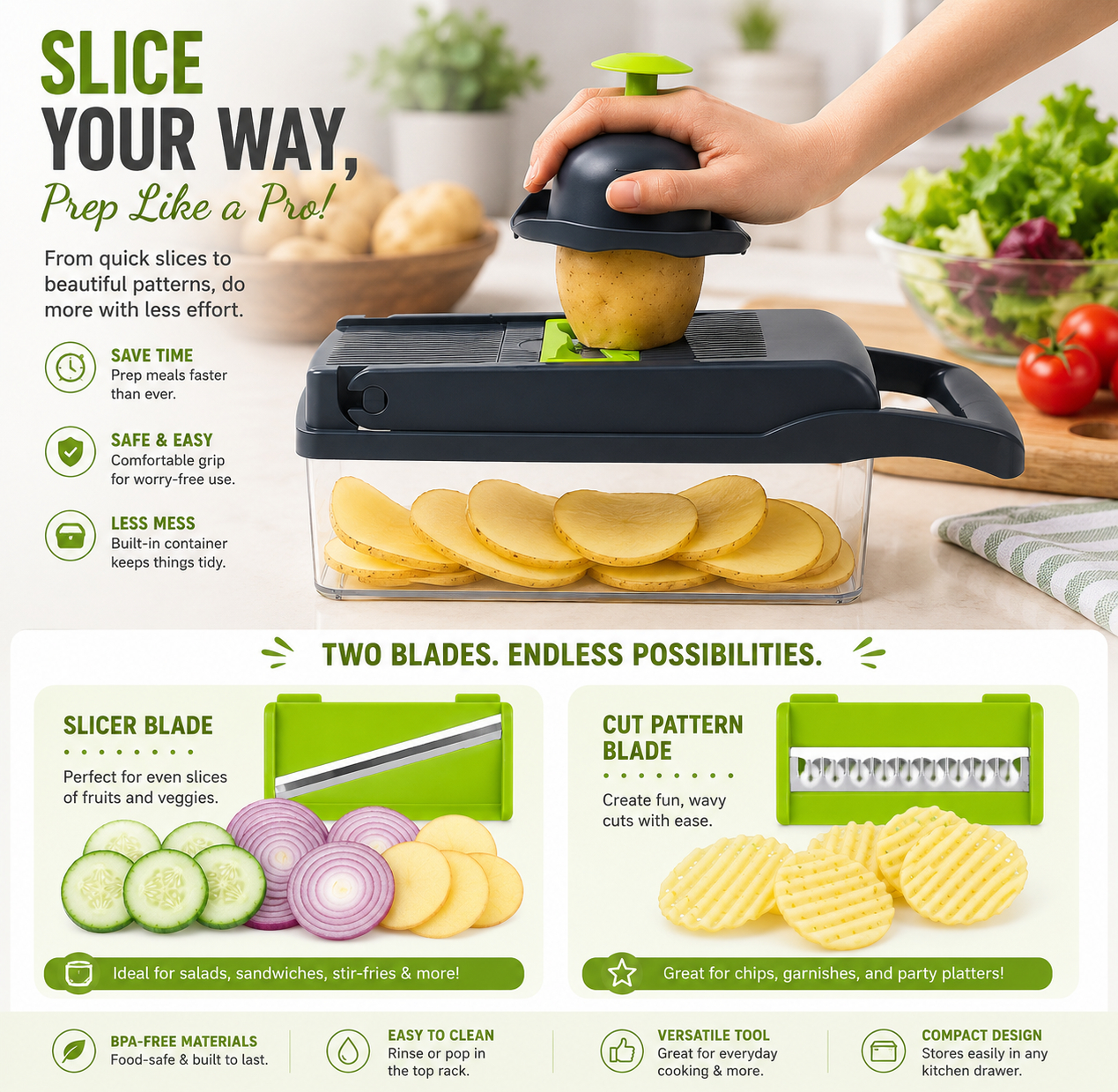 Household Kitchen Gadgets Vegetable Cutter Silk Cutter
