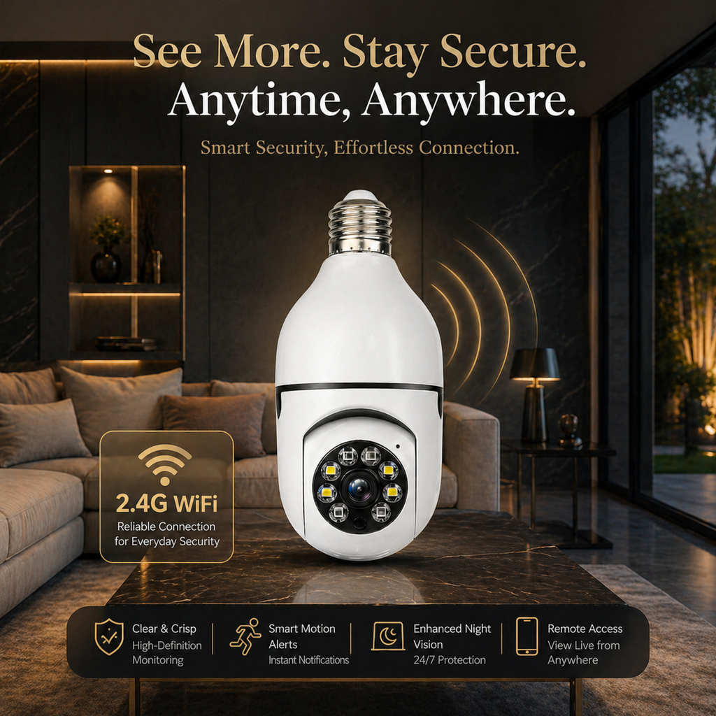 SecureBulb WiFi Security Camera (2 million pixels plus 64 memory)