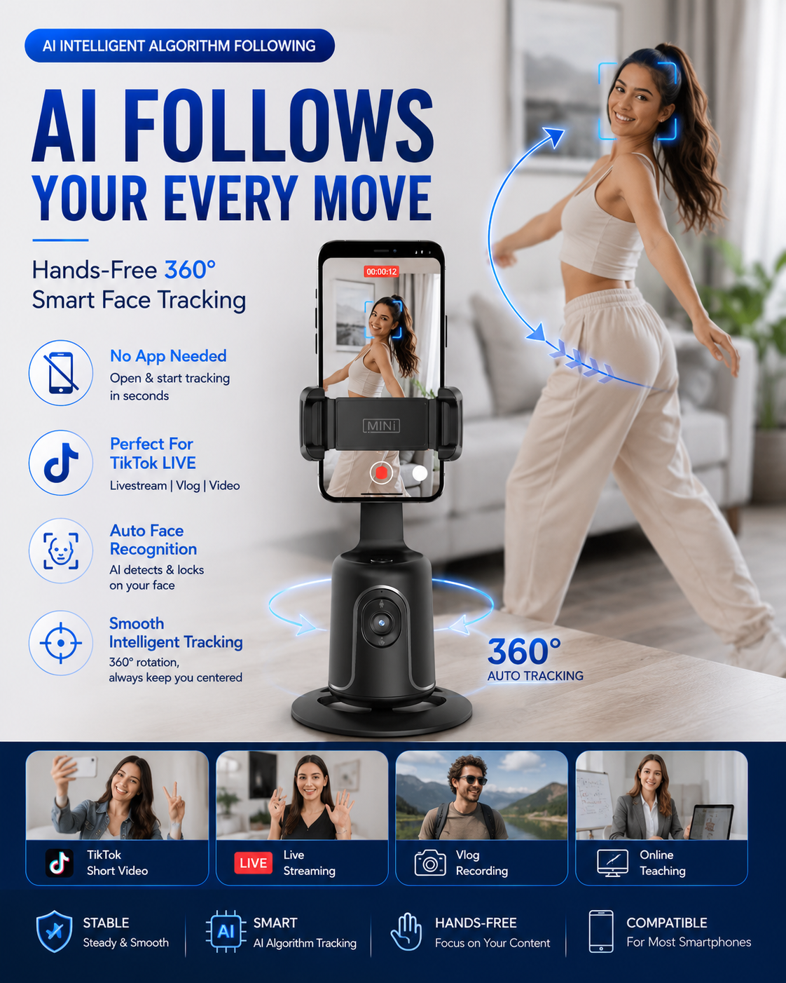 SmartTrack 360 Auto Gimbal Stabilizer