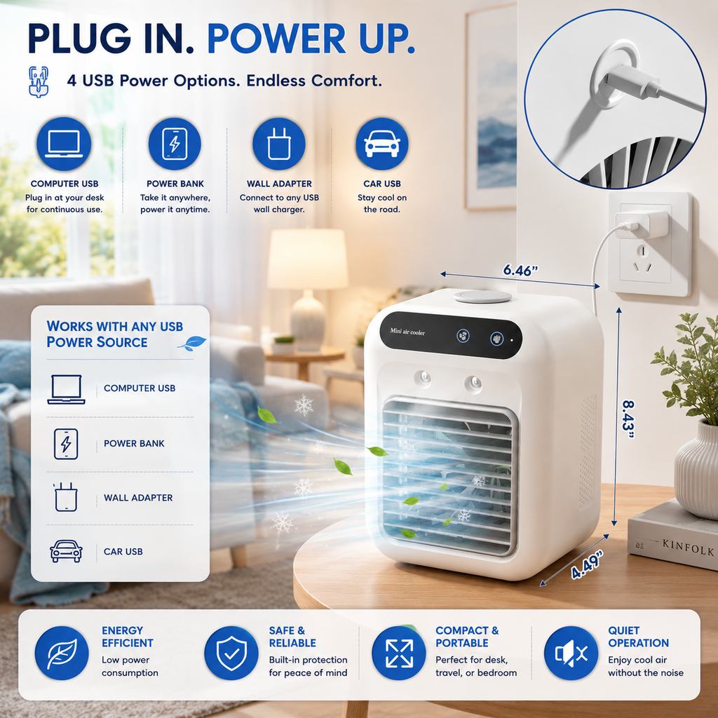 CoolBreeze 3-in-1 Mini Portable Air Conditioner