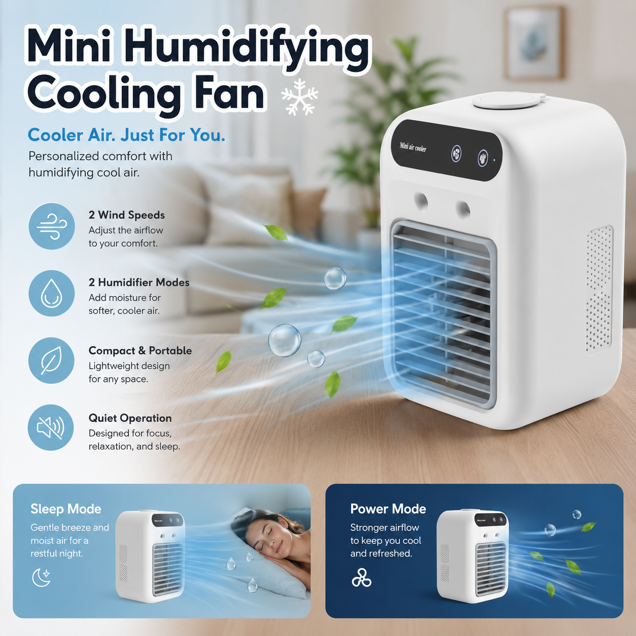 CoolBreeze 3-in-1 Mini Portable Air Conditioner