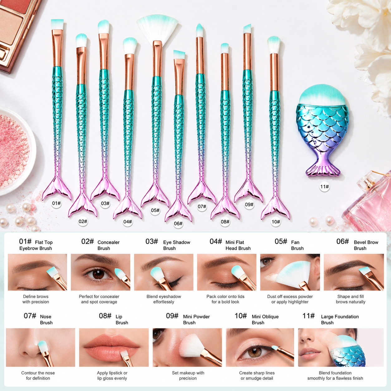 Magical Mermaid Makeup Brushes