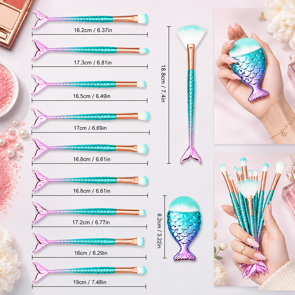 Magical Mermaid Makeup Brushes