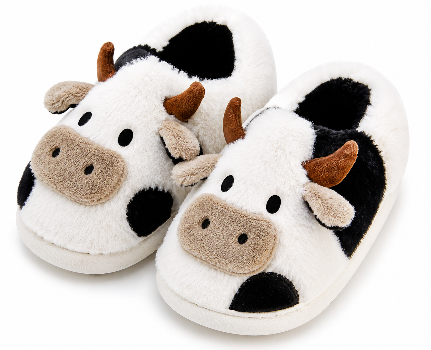 Cute Cow Animal Slipper For Women Girls Fashion Kawaii Soft Fluffy Winter Warm Slippers Woman Cartoon Milk Cow House Slippers Funny Shoes