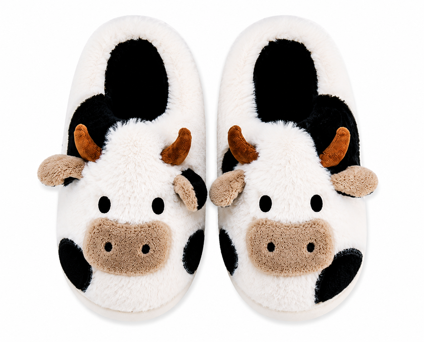 Cute Cow Animal Slipper For Women Girls Fashion Kawaii Soft Fluffy Winter Warm Slippers Woman Cartoon Milk Cow House Slippers Funny Shoes
