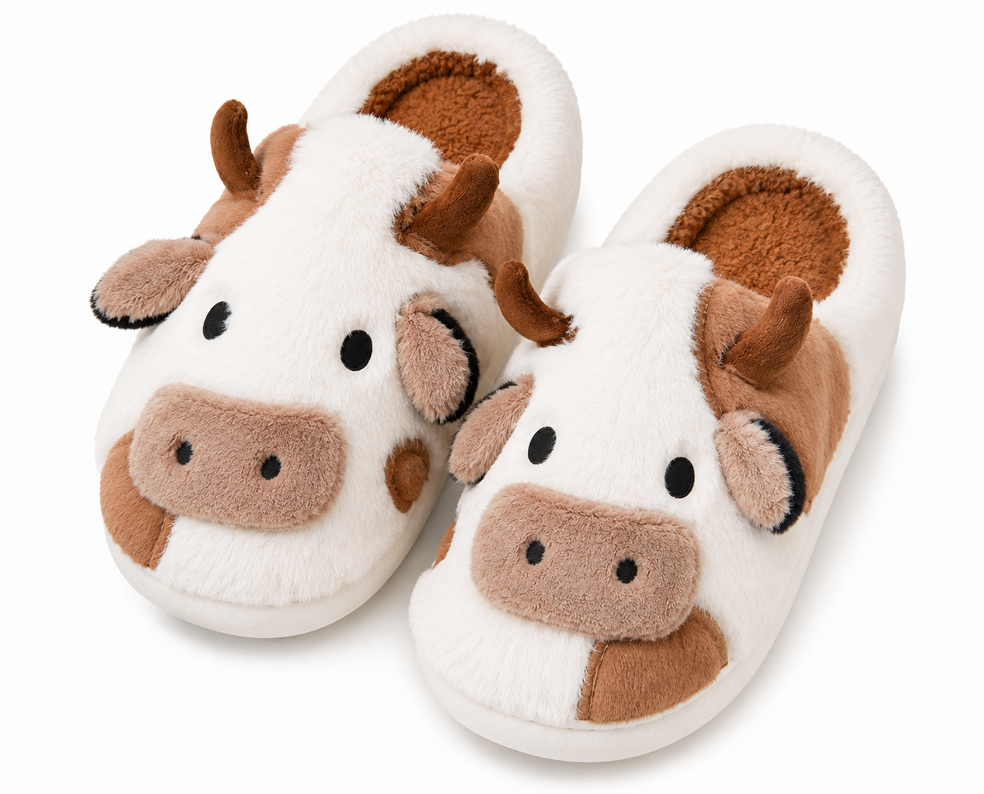 Cute Cow Animal Slipper For Women Girls Fashion Kawaii Soft Fluffy Winter Warm Slippers Woman Cartoon Milk Cow House Slippers Funny Shoes